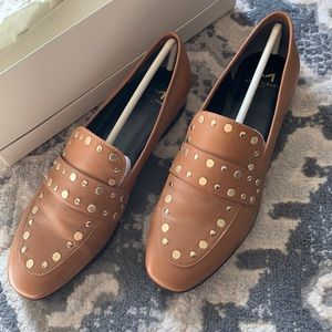 Marc Fisher Tan Studded Loafers